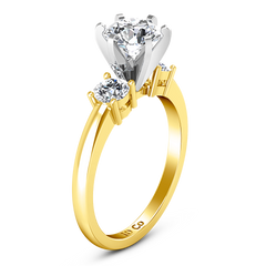 Three Stone Engagement Ring Talia 14K Yellow Gold