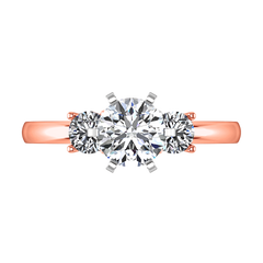 Three Stone Engagement Ring Talia 14K Rose Gold