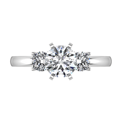 Three Stone Engagement Ring Talia 14K White Gold