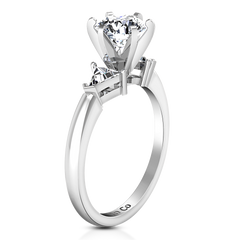Three Stone Engagement Ring Miranda Trilliant 14K White Gold
