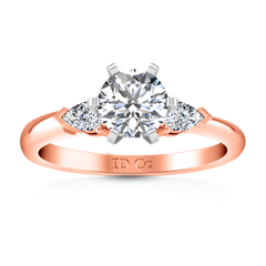 Three Stone Engagement Ring Eliza Pear Shape 14K Rose Gold