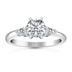 Three Stone Engagement Ring Eliza Pear Shape 14K White Gold