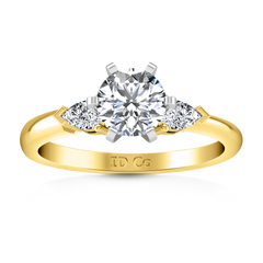 Three Stone Engagement Ring Eliza Pear Shape 14K Yellow Gold