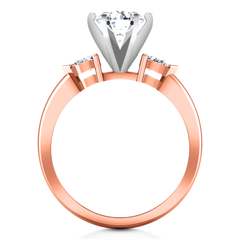 Three Stone Engagement Ring Eliza Pear Shape 14K Rose Gold