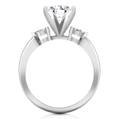Three Stone Engagement Ring Eliza Pear Shape 14K White Gold