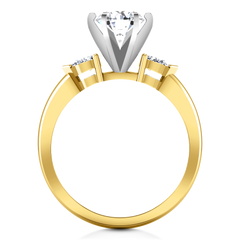 Three Stone Engagement Ring Eliza Pear Shape 14K Yellow Gold