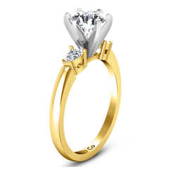 Three Stone Engagement Ring Eliza Pear Shape 14K Yellow Gold