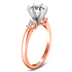 Three Stone Engagement Ring Eliza Pear Shape 14K Rose Gold