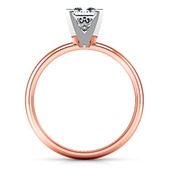 Solitaire Princess Cut Engagement Ring Comfort Fit 14K Rose Gold