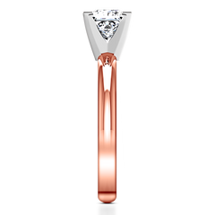 Solitaire Princess Cut Engagement Ring Comfort Fit 14K Rose Gold
