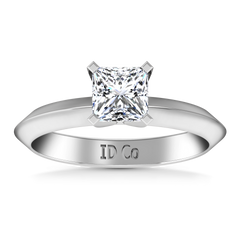 Solitaire Engagement Ring Knife Edge Princess Cut Diamond 14K White Gold