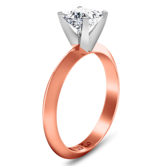 Solitaire Engagement Ring Knife Edge Princess Cut Diamond 14K Rose Gold