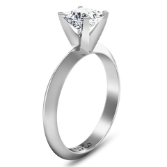 Solitaire Engagement Ring Knife Edge Princess Cut Diamond 14K White Gold