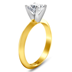 Solitaire Engagement Ring Knife Edge Princess Cut Diamond 14K Yellow Gold