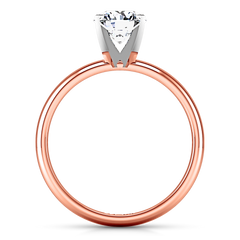 Solitaire Engagement Ring Comfort Fit Round Diamond 14K Rose Gold