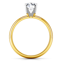 Solitaire Engagement Ring Comfort Fit Round Diamond 14K Yellow Gold