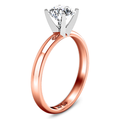 Solitaire Engagement Ring Comfort Fit Round Diamond 14K Rose Gold