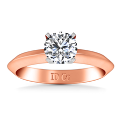 Solitaire Engagement Ring Knife Edge Round Diamond 14K Rose Gold