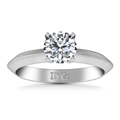 Solitaire Engagement Ring Knife Edge Round Diamond 14K White Gold