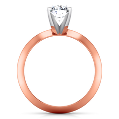 Solitaire Engagement Ring Knife Edge Round Diamond 14K Rose Gold