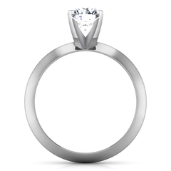 Solitaire Engagement Ring Knife Edge Round Diamond 14K White Gold