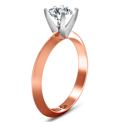 Solitaire Engagement Ring Knife Edge Round Diamond 14K Rose Gold