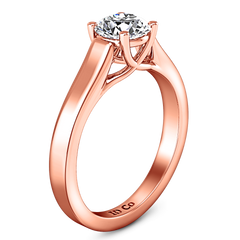 Solitaire Engagement Ring Lyric Modern Lattice 14K Rose Gold