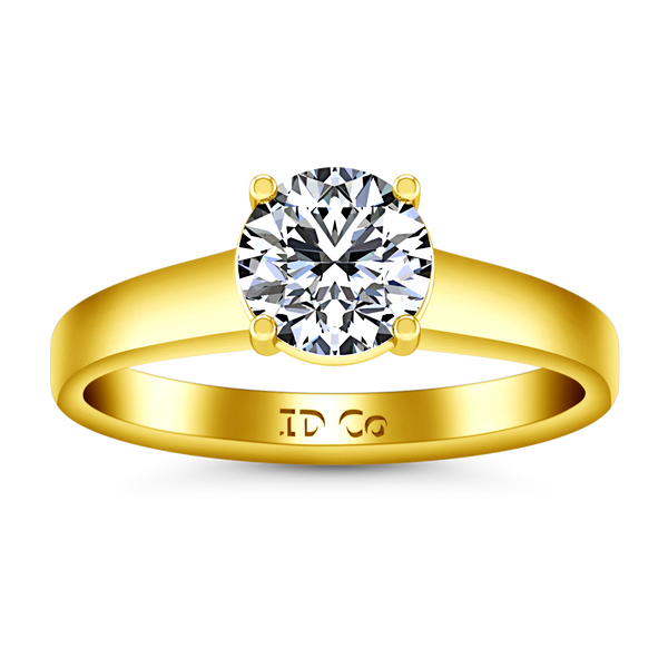 Solitaire Engagement Ring Valse  14K Yellow Gold