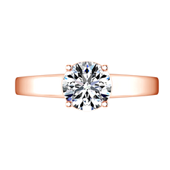 Solitaire Engagement Ring Valse  14K Rose Gold