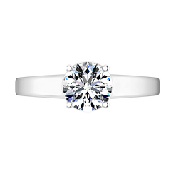 Solitaire Engagement Ring Valse  14K White Gold