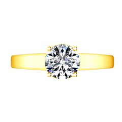 Solitaire Engagement Ring Valse  14K Yellow Gold