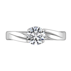 Solitaire Engagement Ring Laurel 14K White Gold