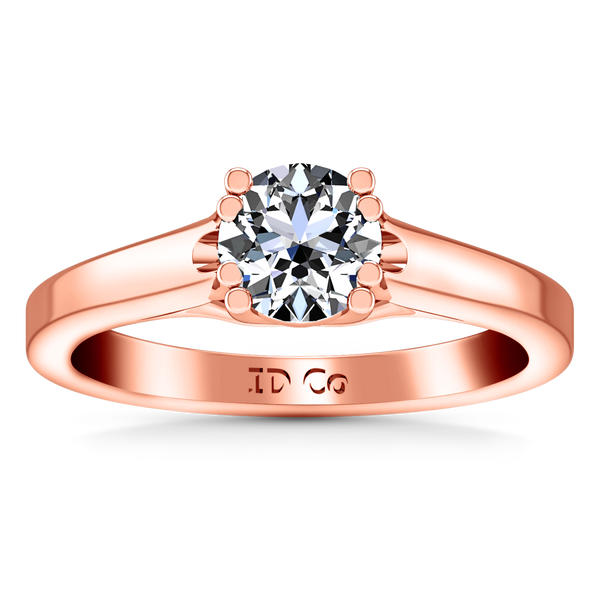 Solitaire Engagement Ring Royale Lattice 14K Rose Gold