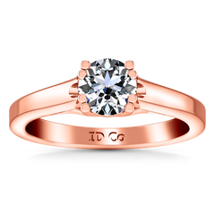 Solitaire Engagement Ring Royale Lattice 14K Rose Gold