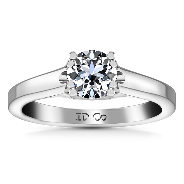 Solitaire Engagement Ring Royale Lattice 14K White Gold