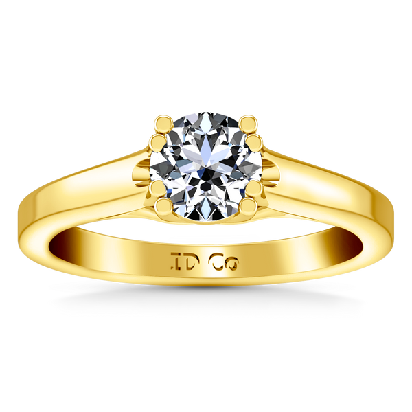 Solitaire Engagement Ring Royale Lattice 14K Yellow Gold