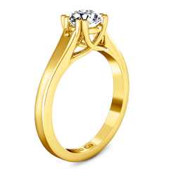Solitaire Engagement Ring Royale Lattice 14K Yellow Gold