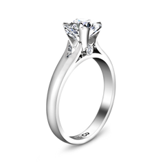 Solitaire Engagement Ring Luna 14K White Gold