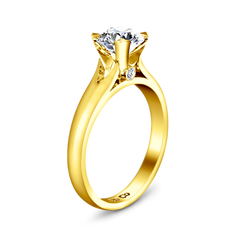 Solitaire Engagement Ring Luna 14K Yellow Gold