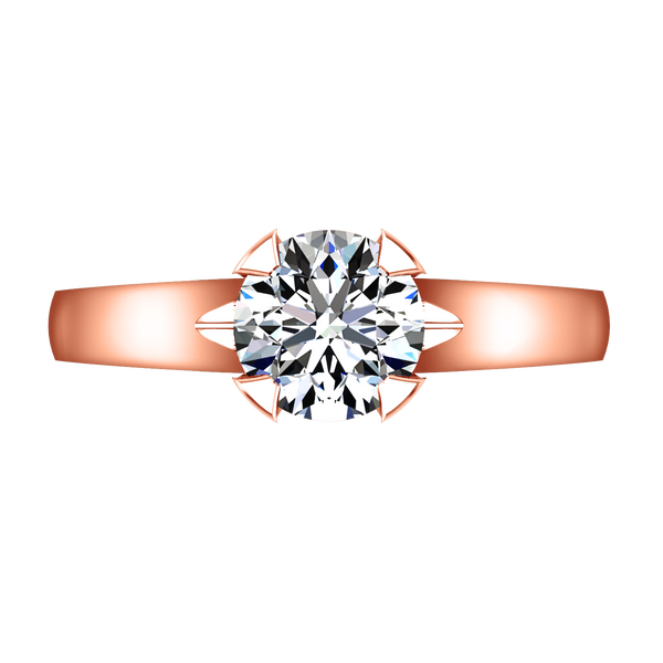 Solitaire Engagement Ring Luna 14K Rose Gold