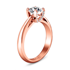 Solitaire Engagement Ring Caressa 14K Rose Gold