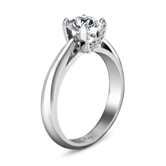Solitaire Engagement Ring Caressa 14K White Gold