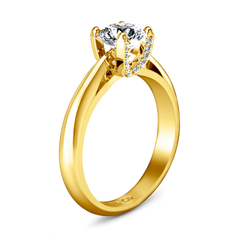 Solitaire Engagement Ring Caressa 14K Yellow Gold