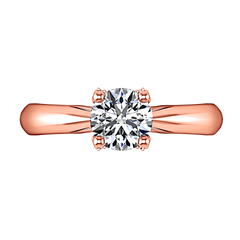 Solitaire Engagement Ring Caressa 14K Rose Gold