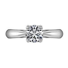 Solitaire Engagement Ring Caressa 14K White Gold