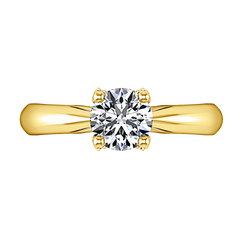 Solitaire Engagement Ring Caressa 14K Yellow Gold