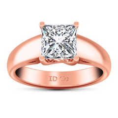 Solitaire Princess Cut Engagement Ring Leyla 14K Rose Gold