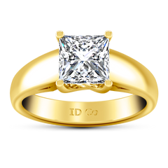Solitaire Princess Cut Engagement Ring Leyla 14K Yellow Gold