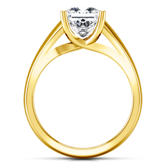 Solitaire Princess Cut Engagement Ring Leyla 14K Yellow Gold