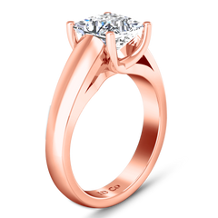 Solitaire Princess Cut Engagement Ring Leyla 14K Rose Gold